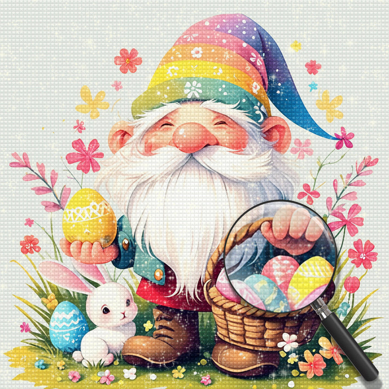 Gnome Avec des Œufs des Pâques Broderie Diamant