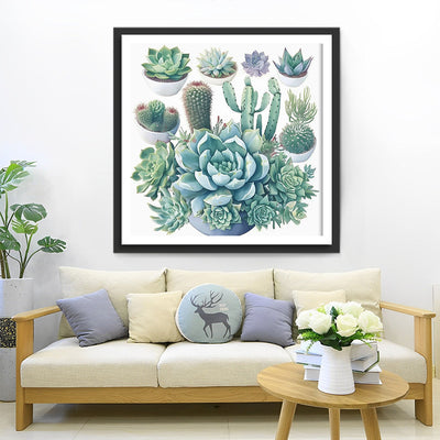 Plantes Succulentes Broderie Diamant