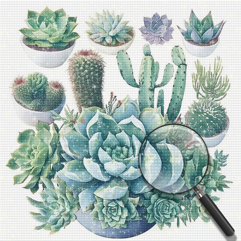 Plantes Succulentes Broderie Diamant