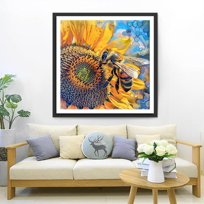 Tournesol et Abeille Broderie Diamant