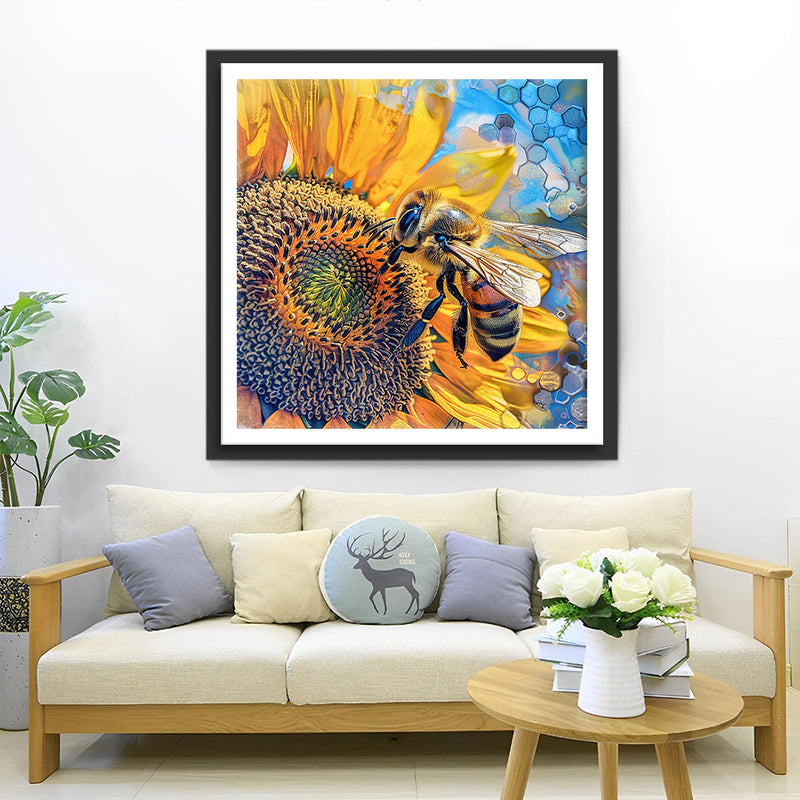 Tournesol et Abeille Broderie Diamant