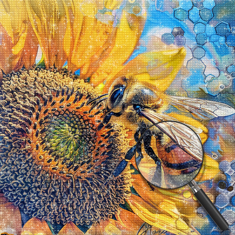 Tournesol et Abeille Broderie Diamant