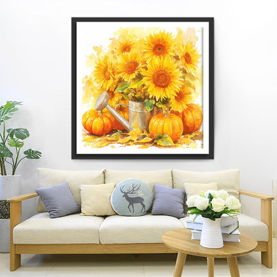 Tournesols et Citrouilles Broderie Diamant