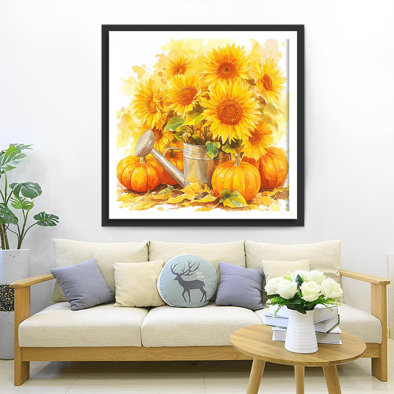 Tournesols et Citrouilles Broderie Diamant