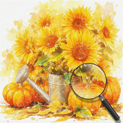 Tournesols et Citrouilles Broderie Diamant