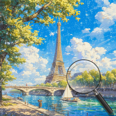 La Tour Eiffel en Été Broderie Diamant