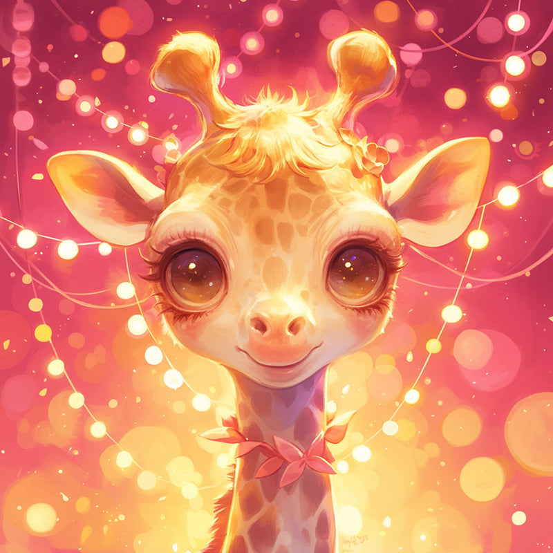 Giraffe Animée Mignonne Broderie Diamant