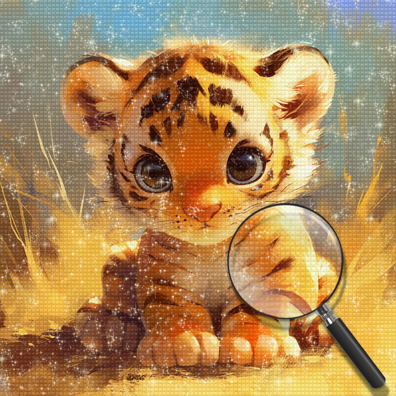 Petit Tigre Animé Broderie Diamant