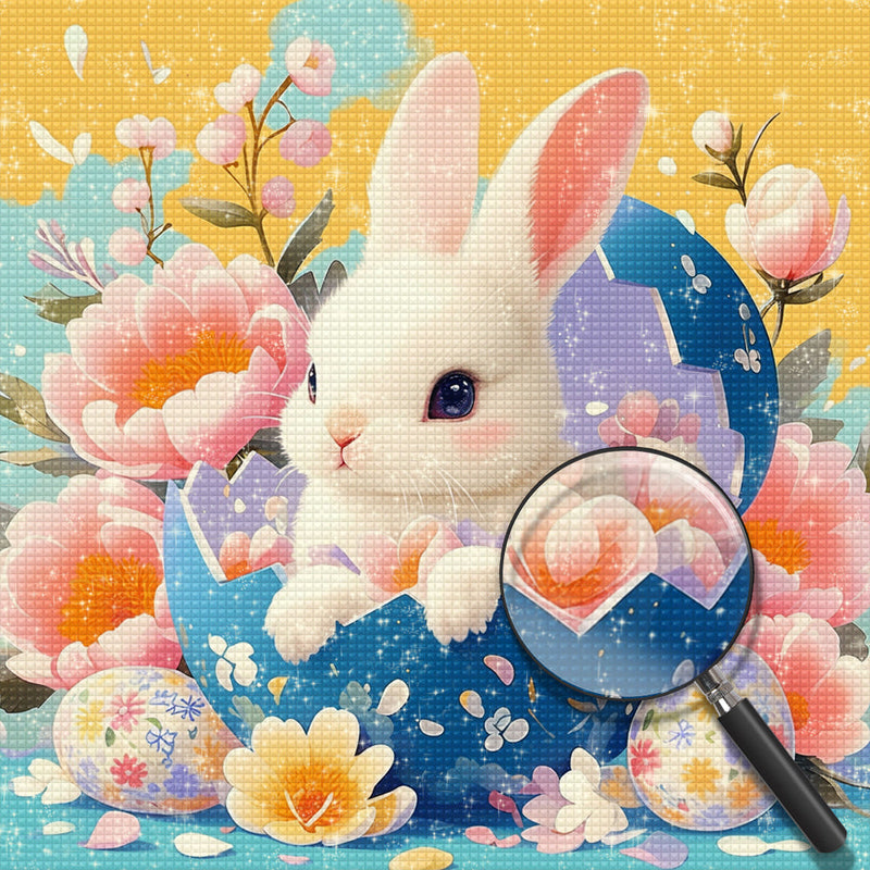 Œufs des Pâques et Lapin Broderie Diamant