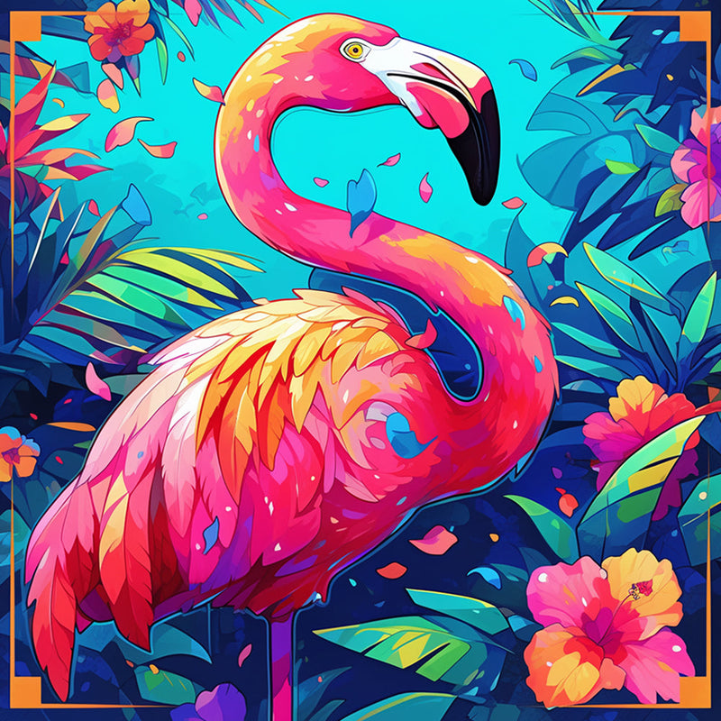 Flamingo Animé Broderie Diamant