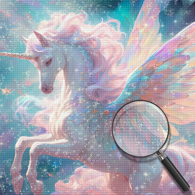 Licorne Élégante aux Ailes Broderie Diamant