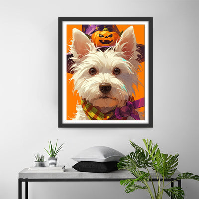 Terrier des Highlands d'Halloween Broderie Diamant