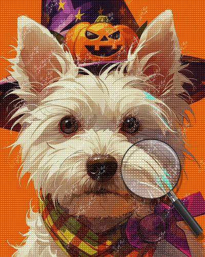 Terrier des Highlands d'Halloween Broderie Diamant