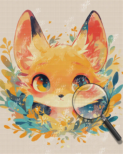 Renard Mignon Animé Broderie Diamant