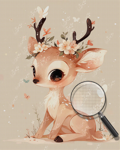 Cerf Animé Mignon Broderie Diamant