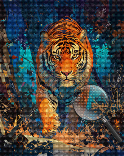 Tigre dans La Jungle Broderie Diamant