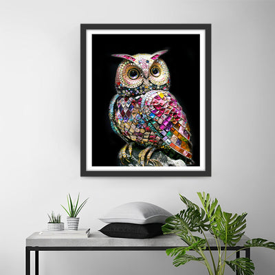 Hibou Avec des Bijoux Broderie Diamant