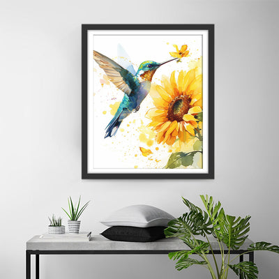 Colibri et Tournesol Broderie Diamant