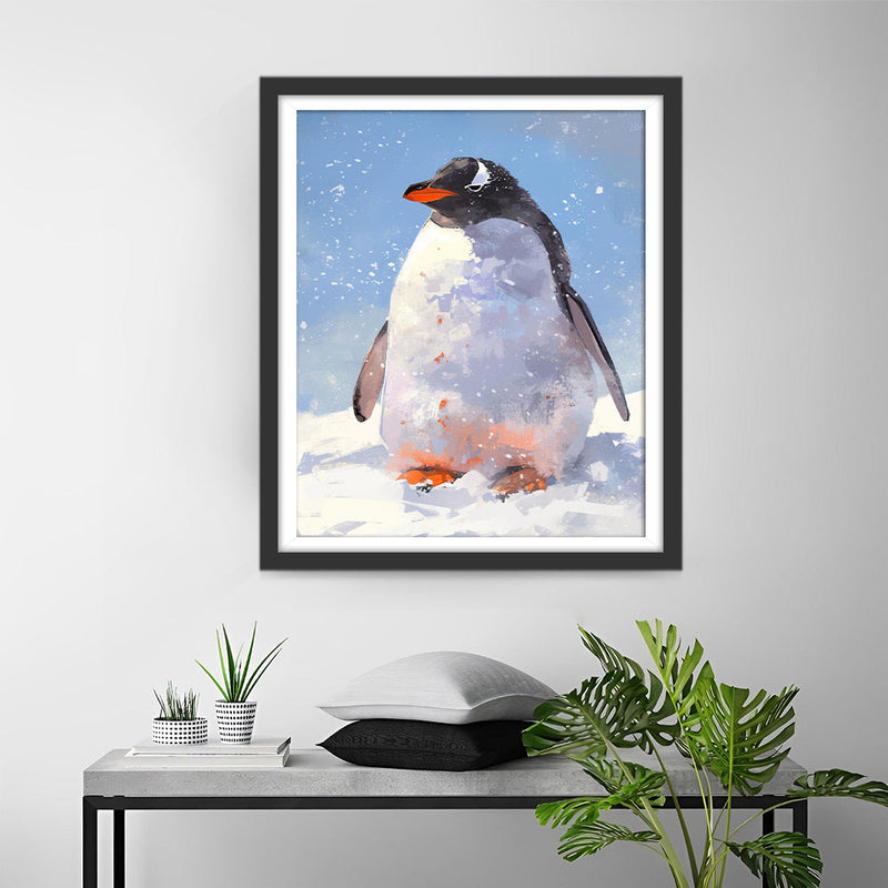 Pingouin dans La Neige Broderie Diamant