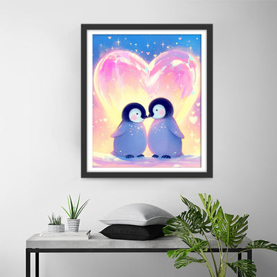 Couple de Pingouins Broderie Diamant