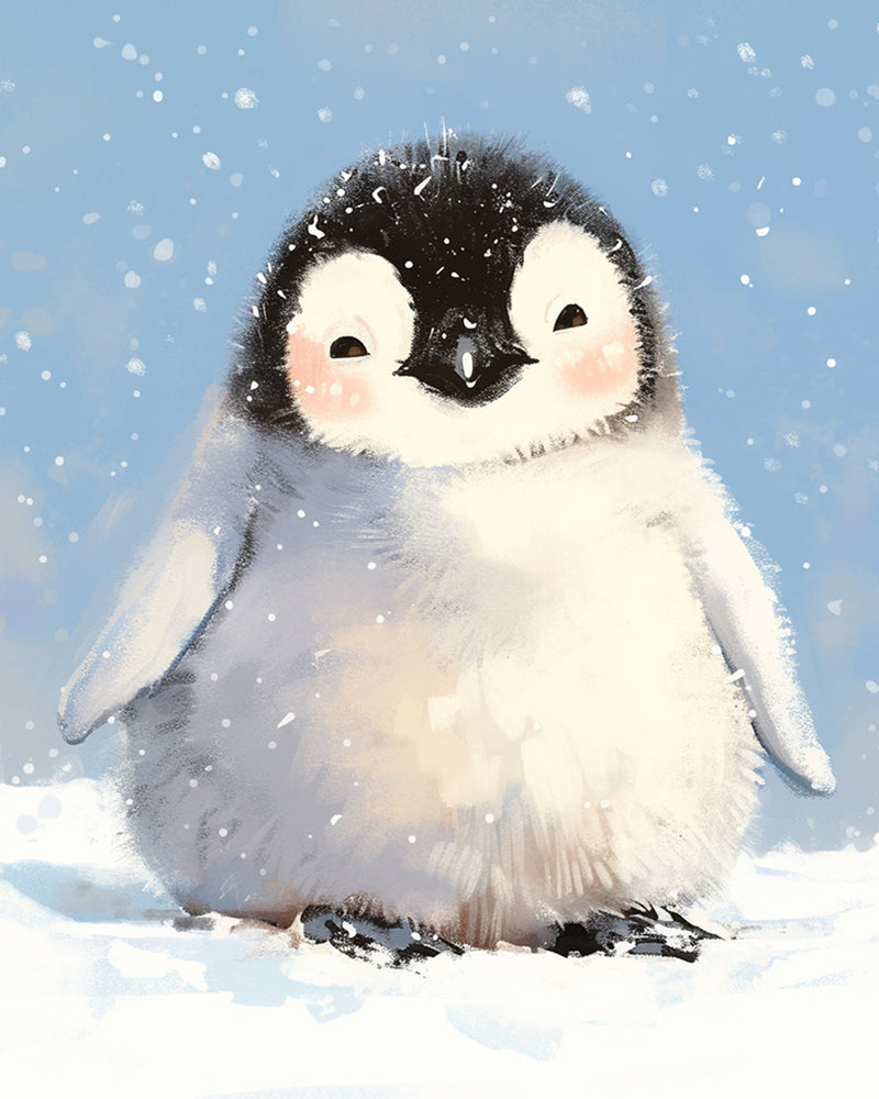 Pingouin Mignon dans La Neige Broderie Diamant