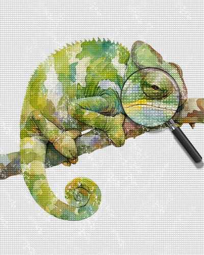 Caméléon Broderie Diamant