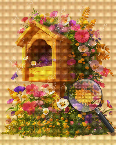 Boîte aux Lettres Avec des Fleurs Broderie Diamant