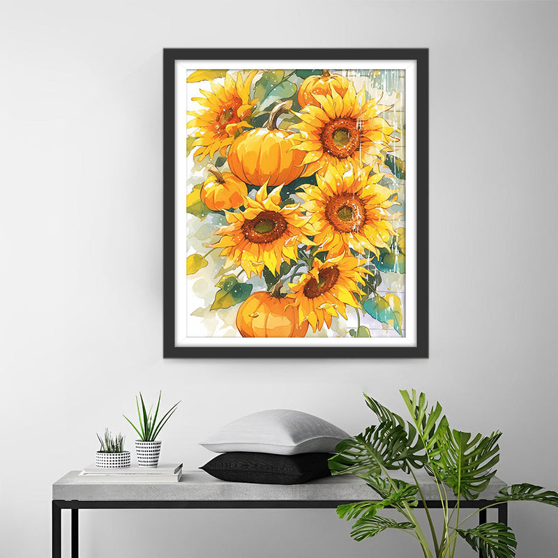 Tournesols et Citrouilles Broderie Diamant