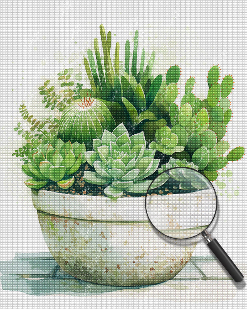 Succulente Broderie Diamant