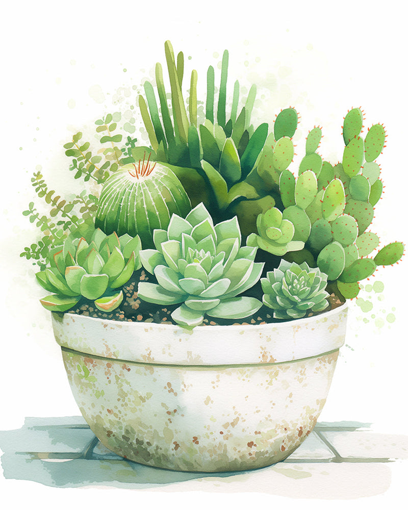 Succulente Broderie Diamant