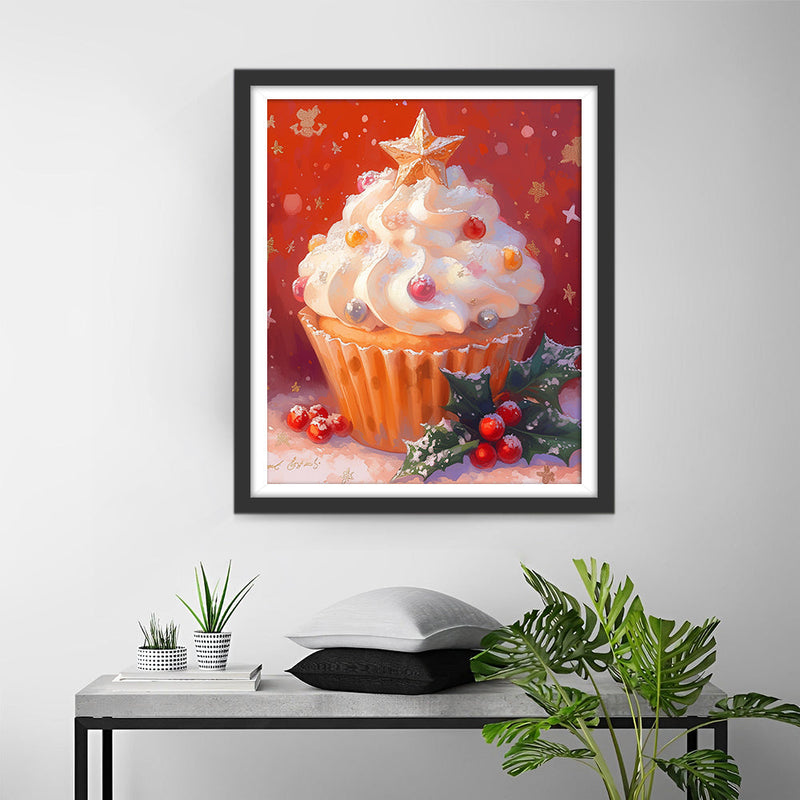 Cupcake de Noël Broderie Diamant