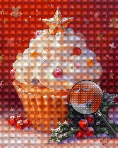 Cupcake de Noël Broderie Diamant