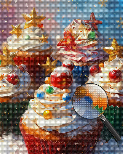 Cupcakes de Noël Broderie Diamant