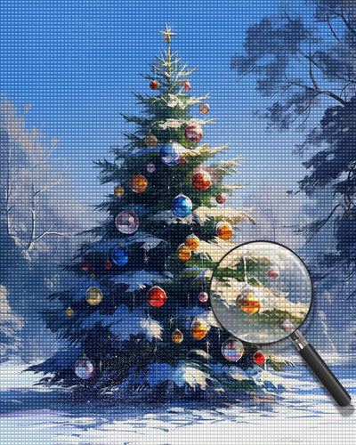 Sapin de Noël dans La Neige Broderie Diamant