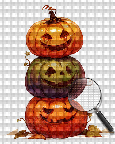 Citrouilles d'Halloween Broderie Diamant