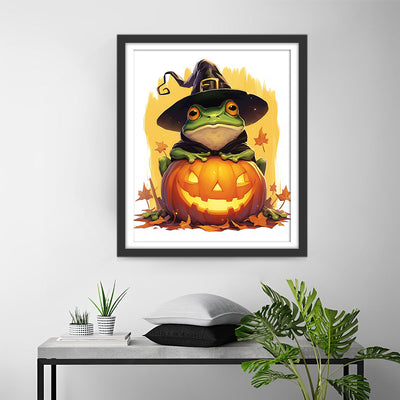 Lampe de Citrouille d'Halloween et Grenouille Broderie Diamant