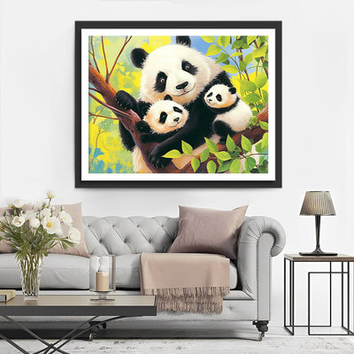 Famille de Pandas Broderie Diamant