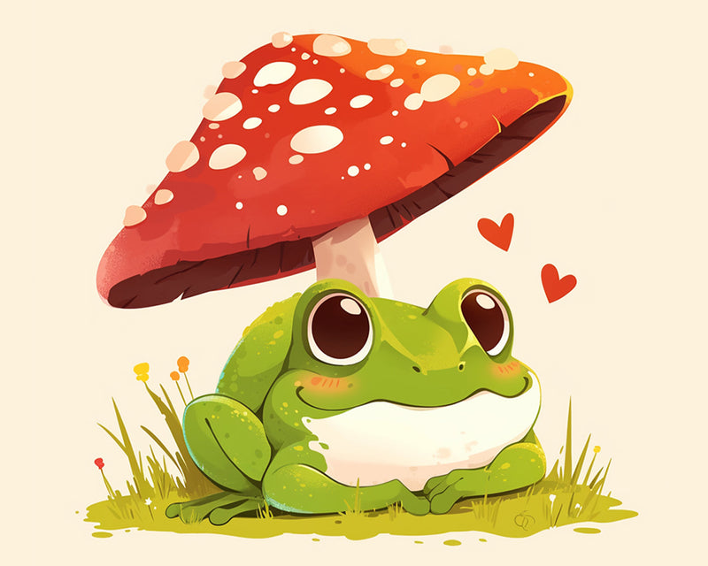 Grenouille et Champignon Broderie Diamant