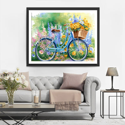 Bicyclette Populaire aux Fleurs Broderie Diamant