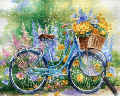 Bicyclette Populaire aux Fleurs Broderie Diamant