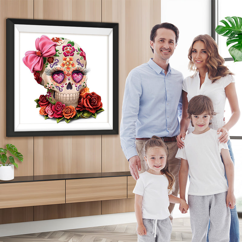Crâne avec des motifs Broderie Diamant