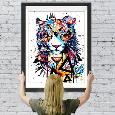Tigre Coloré et Triangle Broderie Diamant
