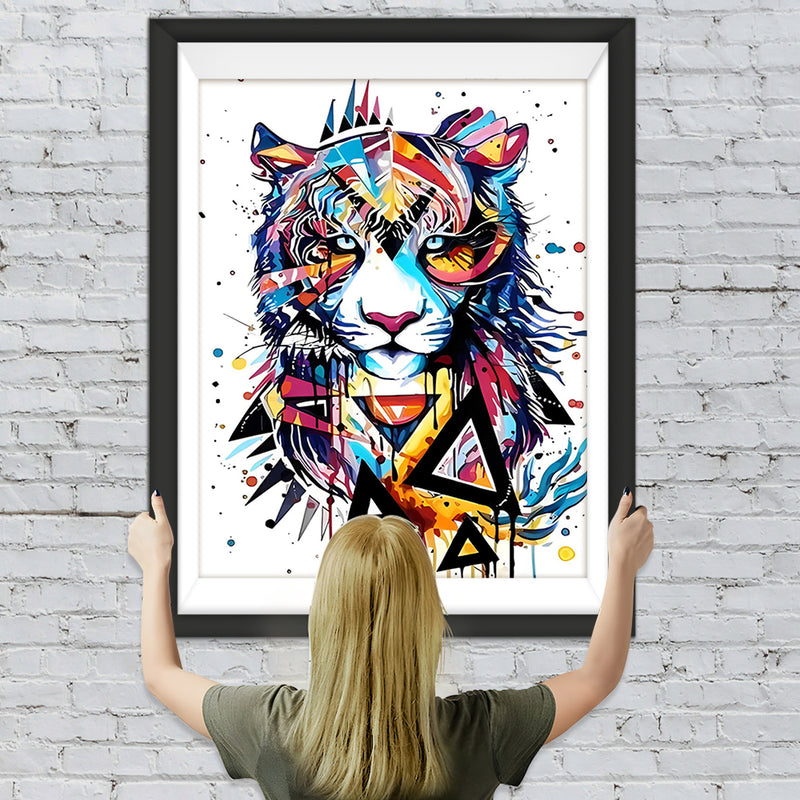 Tigre Coloré et Triangle Broderie Diamant