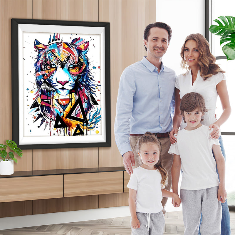 Tigre Coloré et Triangle Broderie Diamant