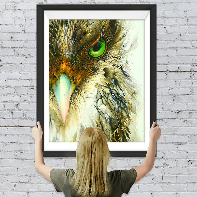 Aigle aux Yeux Verts Broderie Diamant
