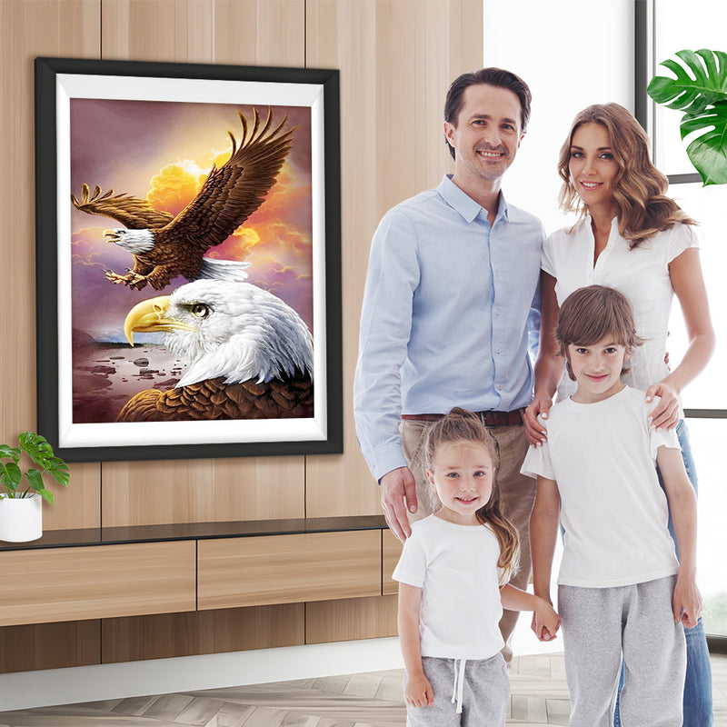 Aigles dans la Plage de la Rivière Broderie Diamant