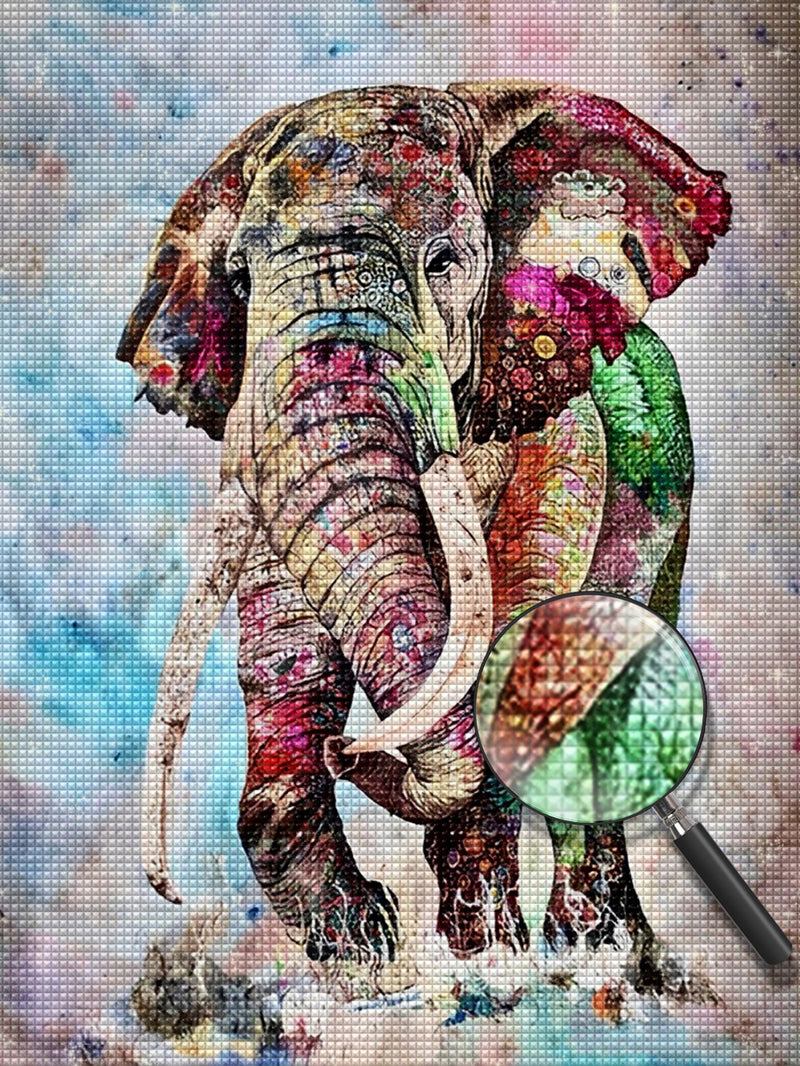 Éléphant Coloré Jouant dans l&