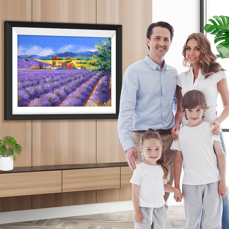 Une Grande Parcelle de Lavandes Broderie Diamant