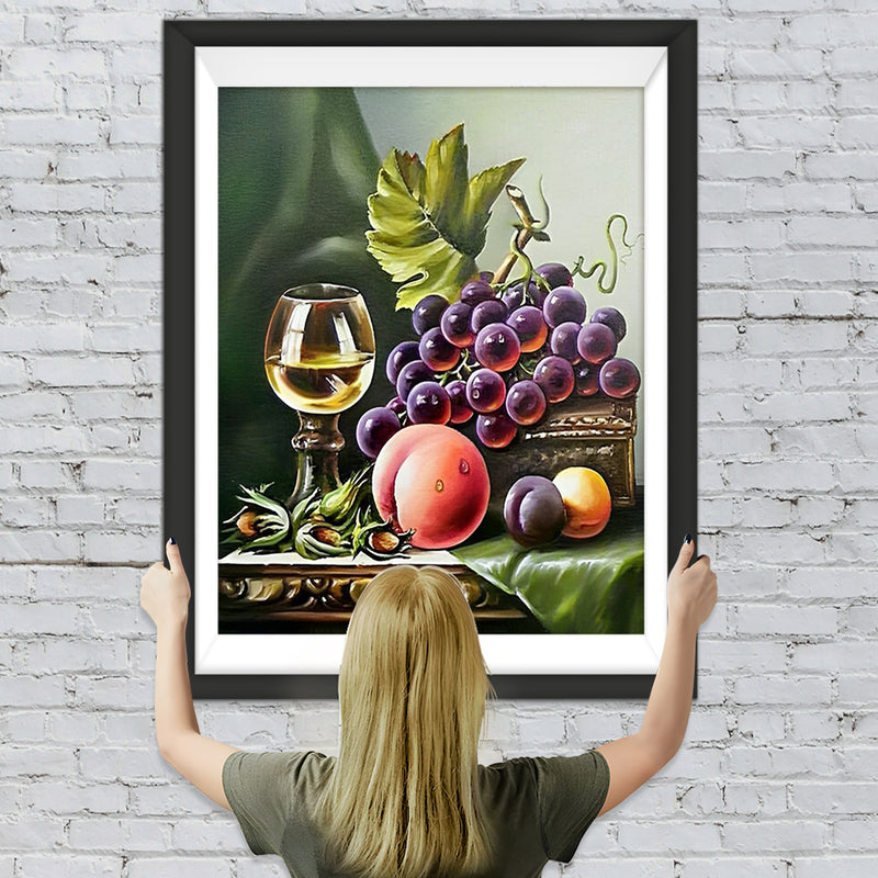 Champagne et Fruits Broderie Diamant