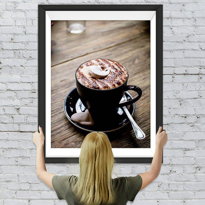 Une Tasse de Cappuccino Broderie Diamant